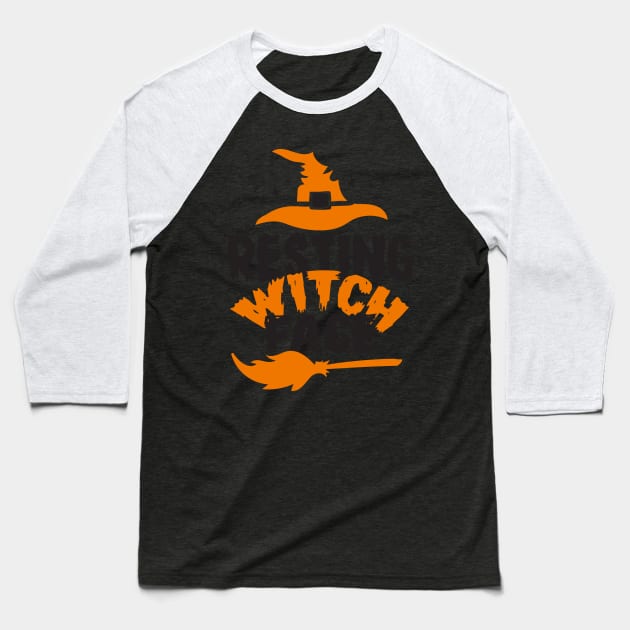 Resting witch face funny halloween Baseball T-Shirt by TIHONA